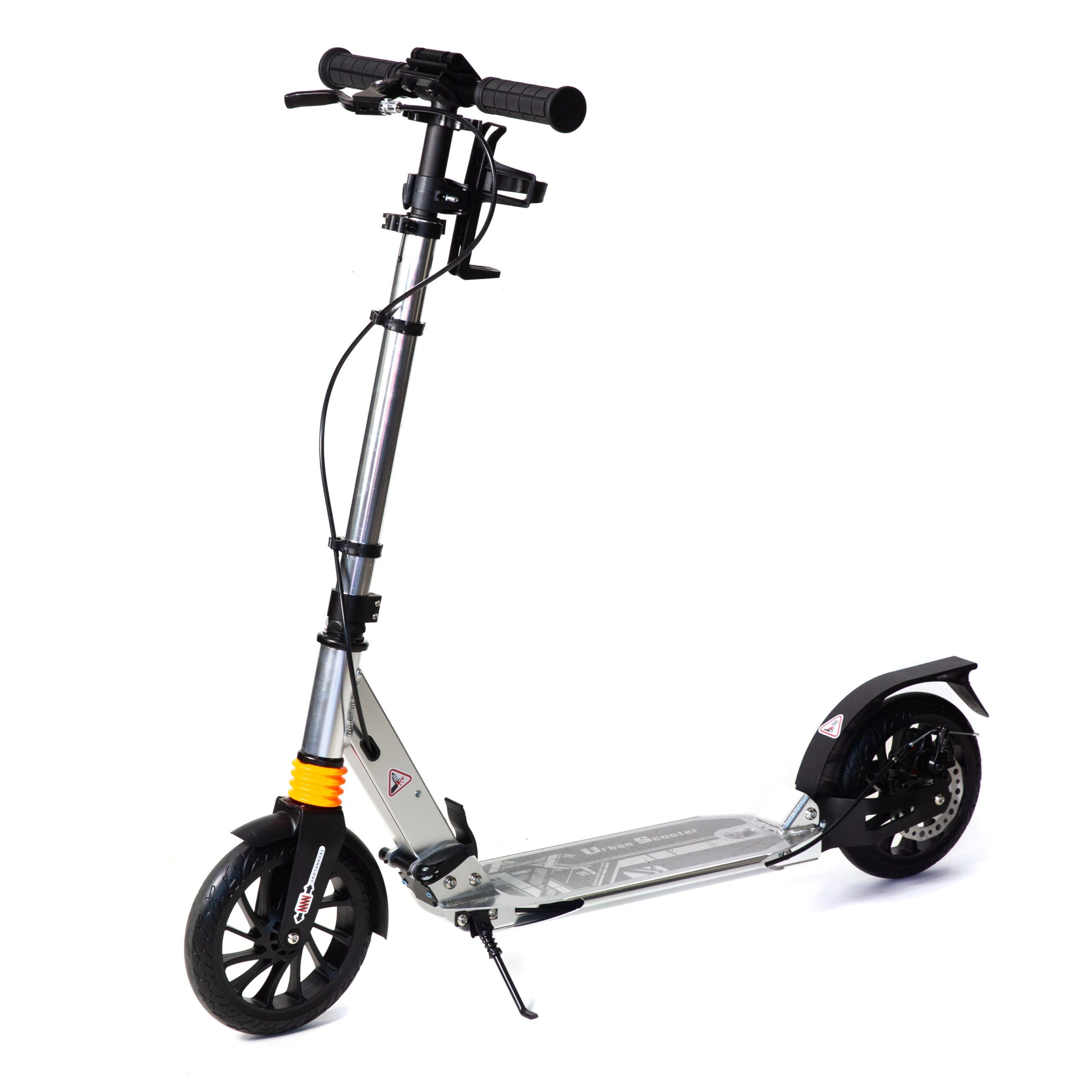 Підлітковий самокат Urban з двома амортизаторами сріблястий