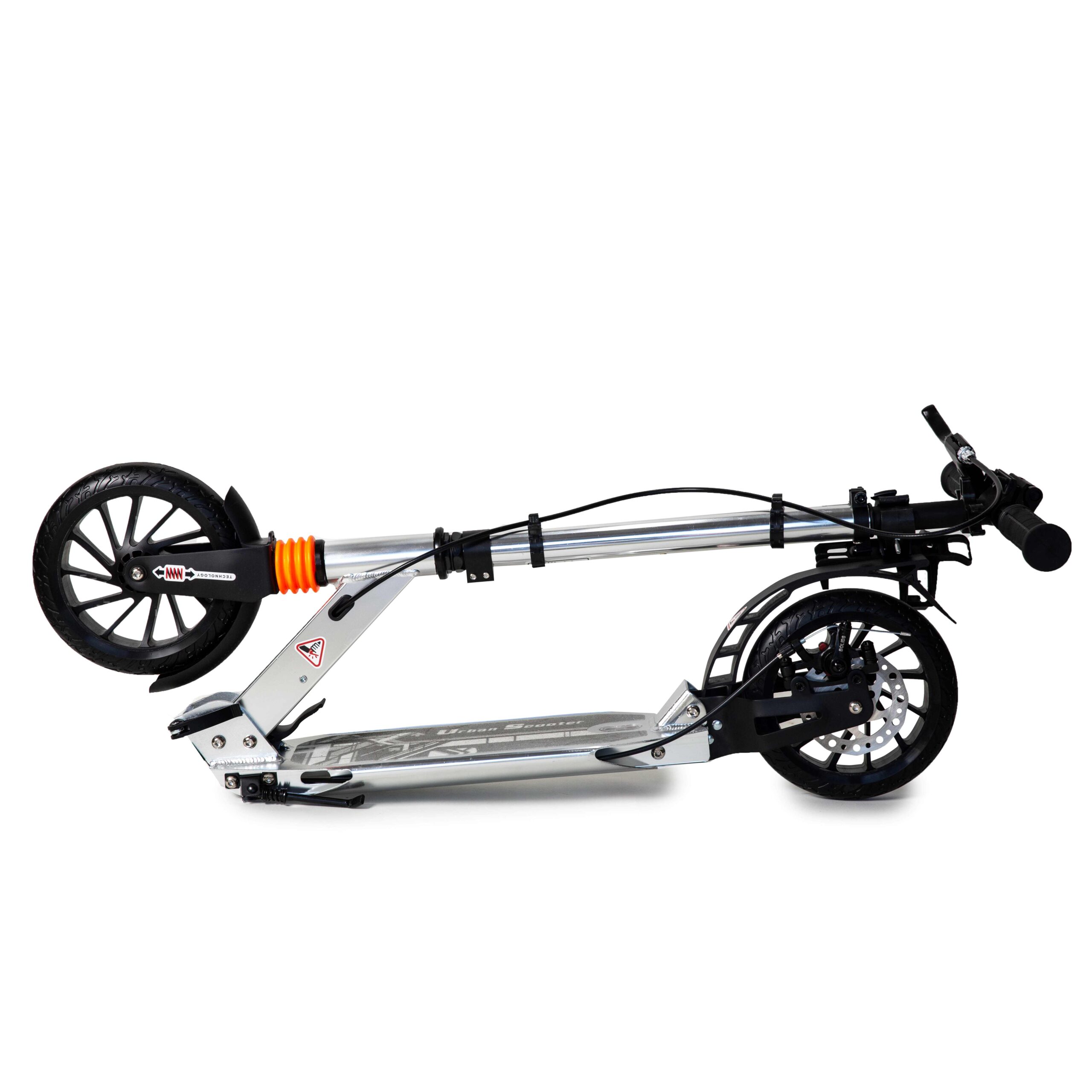 Підлітковий самокат Urban з двома амортизаторами сріблястий - Зображення 2