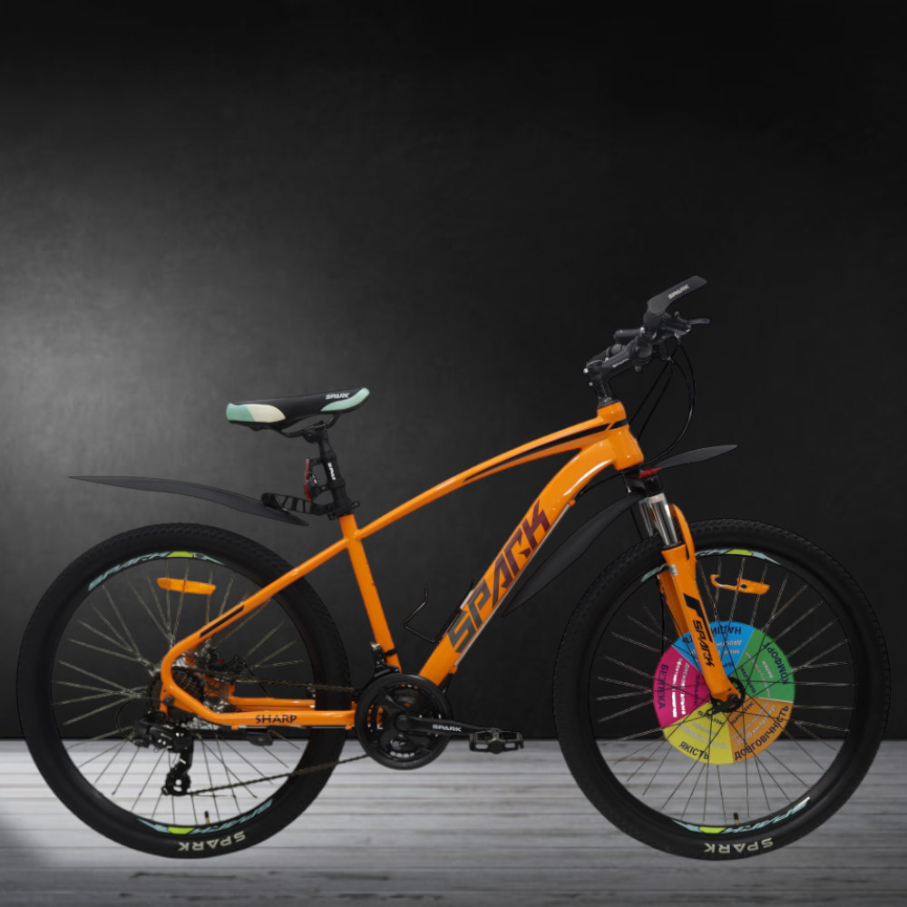 Спортивний велосипед Spark sharp 26 сталева рама 16 оранжевий